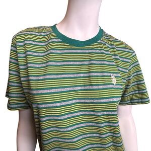 NWT U.S. POLO ASSN Boys Size 18 Stripe Crew Neck T-Shirt Green